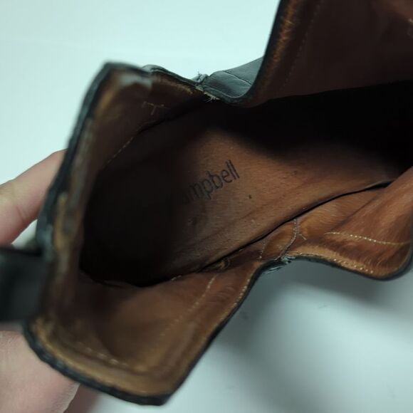 Jeffrey Campbell ORiley Cutout Ankle Black Leather Booties Size 8 - Picture 5 of 10